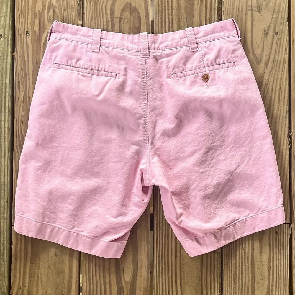 J.Crew Sunwashed Oxford Cotton Shorts - Light Pink - Men's Size 31W